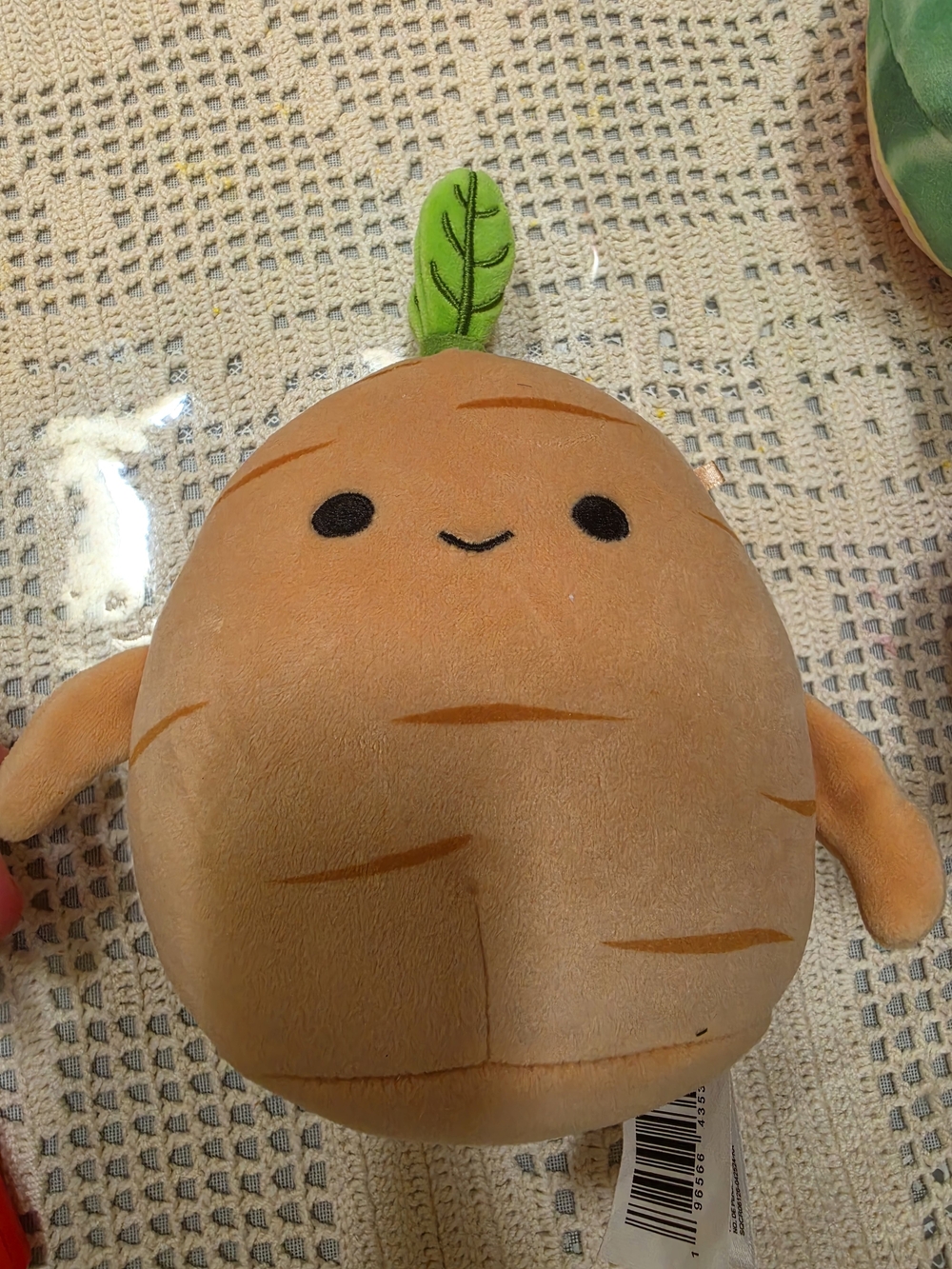 Squishmallows Brown Plush Root Veggie with Green Leaf
